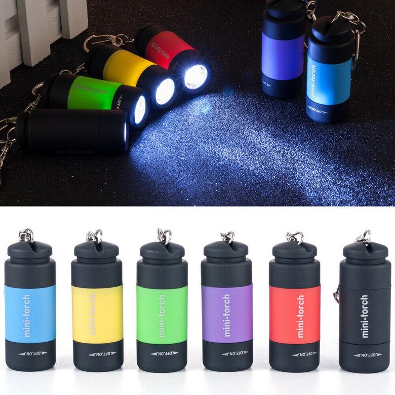 Mini LED Super USB Flashlight Outdoor Camping Small Torch Glare Lamp Pocke Keychains