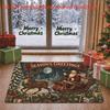 1pc, 2D Flat Printing, Retro Santa Reindeer SEASON'S GREETINGS Christmas Door Mat, Colorful And Non-Slip, Machine Washable Carpet, Suitable for Home D