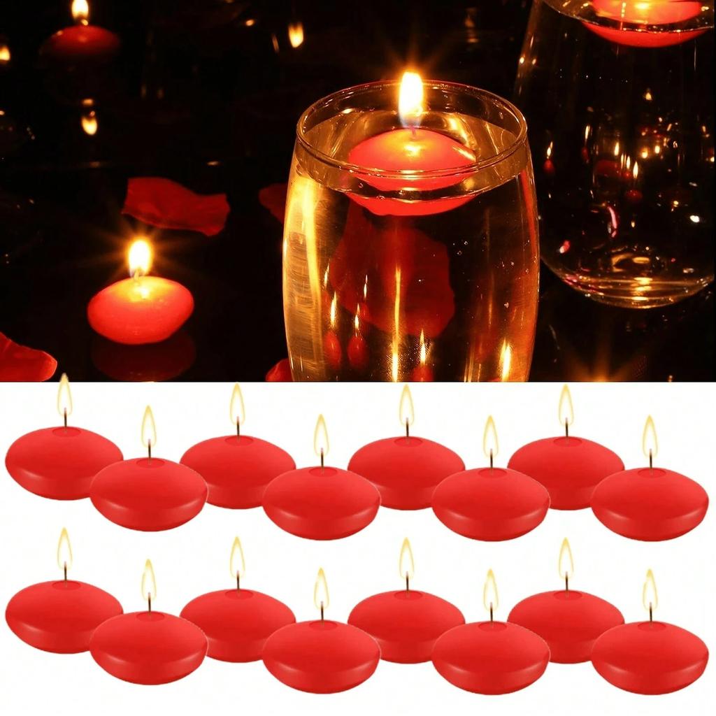 6/10/16pcs Romantic Unscented Floating Candles DIY Round Decor Party Supplies for Dinners Anniversary Weddings Valentines Events
