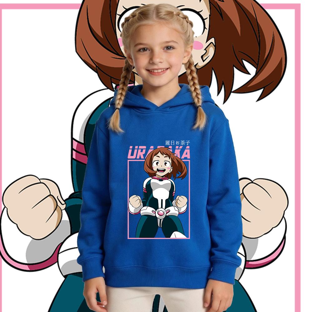 New My Hero Academia Ochako Uraraka Anime Print Boys Girls Kids Hoodie Fall Winter Warm Sweatshirt Pullover 3-12Y