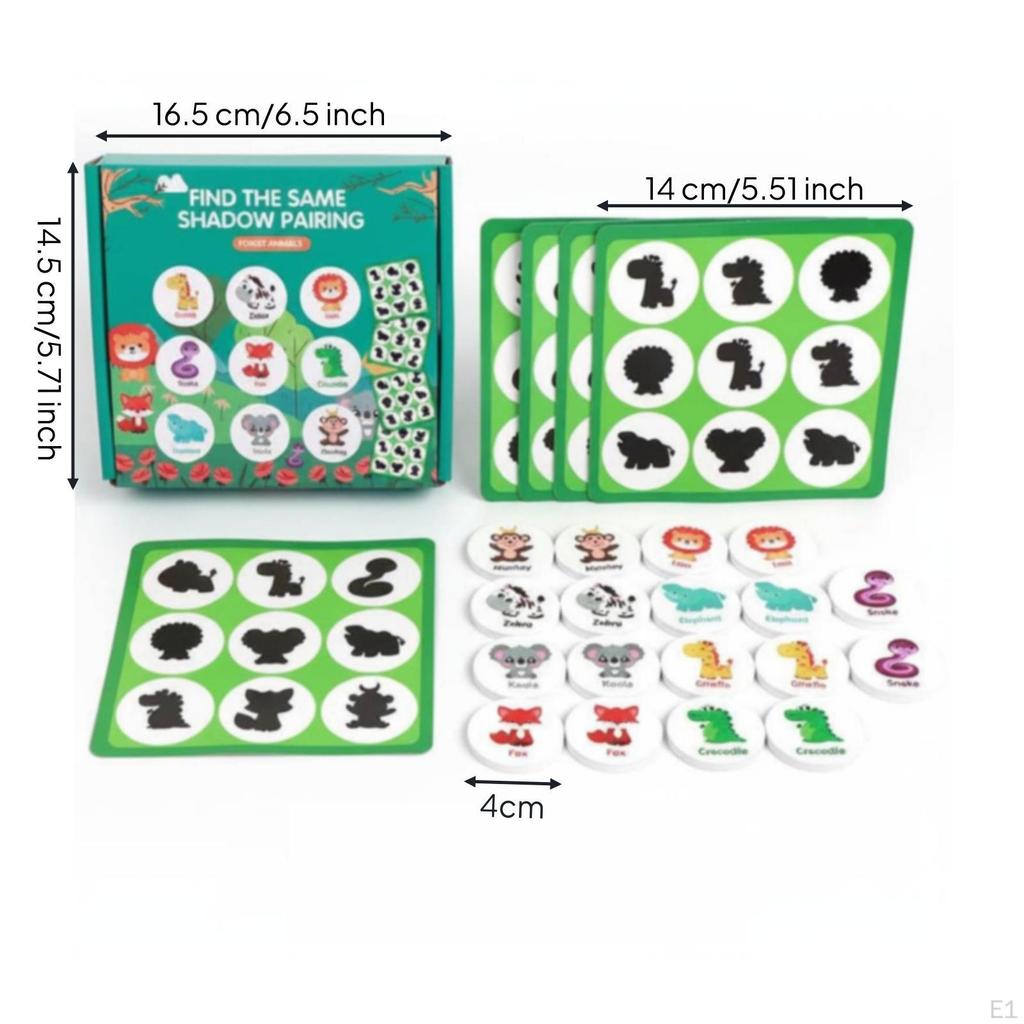 Woodland Animal Shape Match Cartoon Style Matching Board Game Colorful