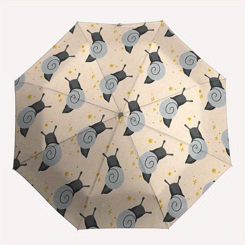 1pc Snail Shell Automatic Open/close Folding Compact Umbrella, 8-Rib Sturdy Canopy, Lightweight Portable, Everyday Use, Gift,173