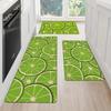 1Pcs Turquoise Lemon Pattern Floor Mat Modern Kitchen Rug Non-Slip Colorful Indoor Carpet, For Home Bathroom Bedroom Living Room Decor