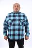 Men's Plus Size Plus Size Shirt Lumberjack Shirt with Double Pocket Flap Checkerboard Pattern - Blue