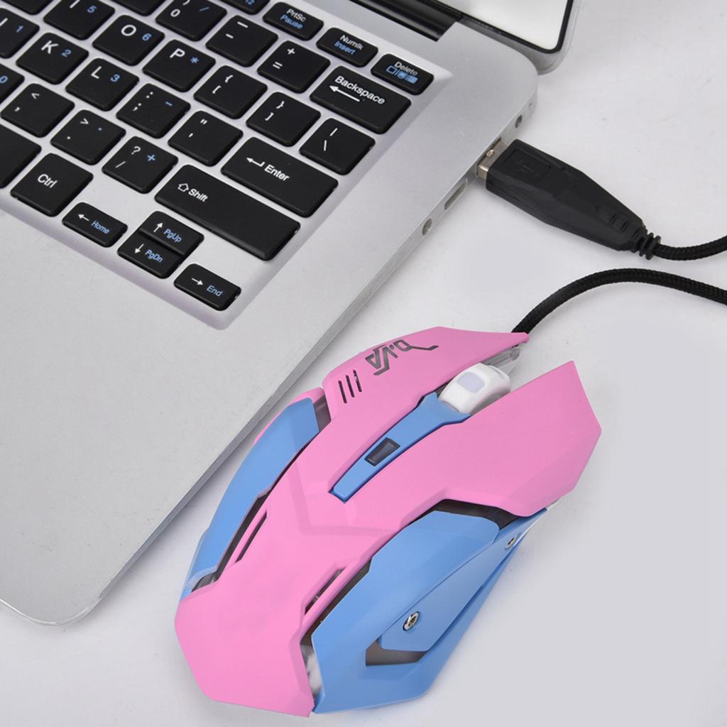 3200DPI High Sensitivity Pink Gaming Mouse Comfortable Grasping Wired Gaming Mouse