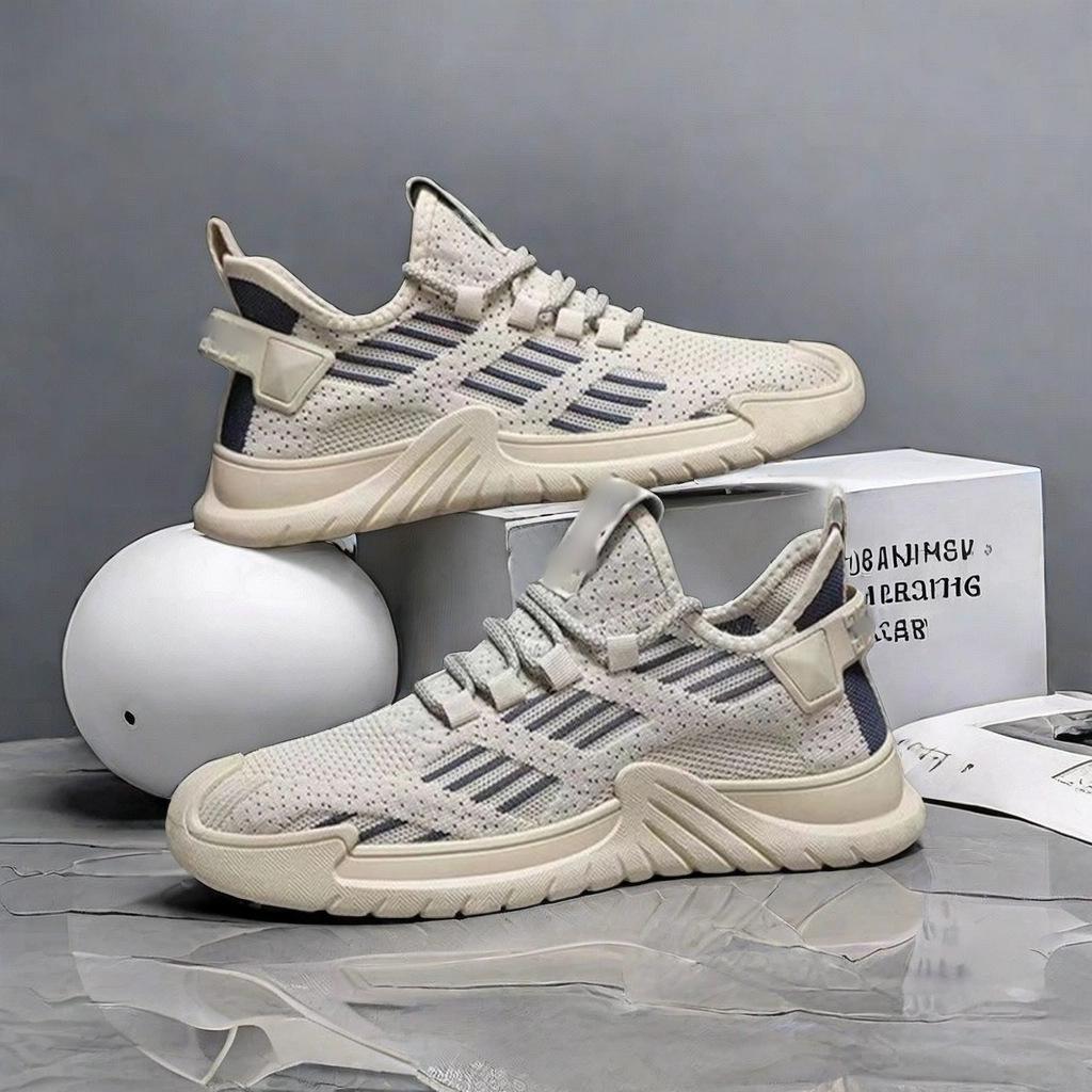 Sports Men's Shoes Summer Mesh Breathable Trend Explosion Non-smelly Feet Casual Shoes Running Shoes Hollow Mesh Shoes Flying Woven Shoes