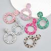Pinkdudu European American Alloy Rhinestone Drop Earrings Multiple Layers Exaggerated Circular Earrings PD2189