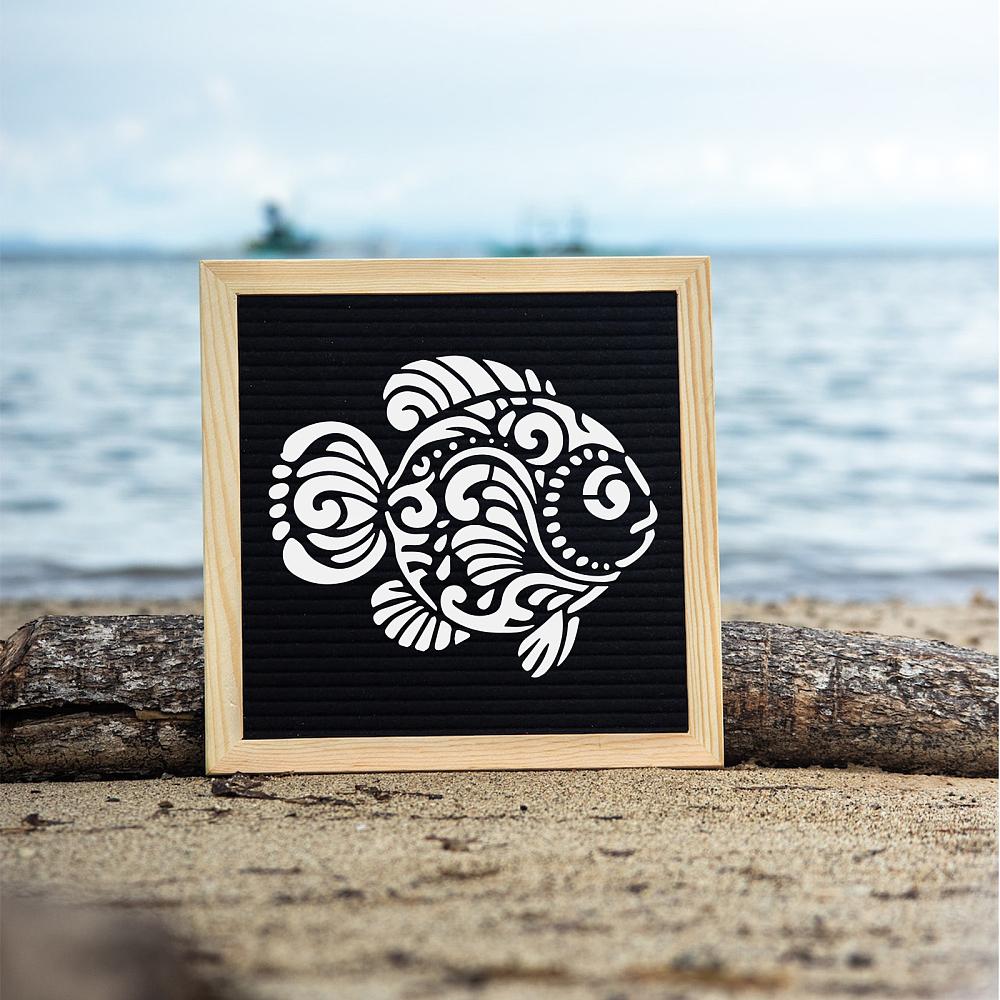 6Pcs 6 Styles PET Hollow Out Drawing Painting Stencils for DIY Scrapbook Photo Album Fish 200x200mm 1pc/style