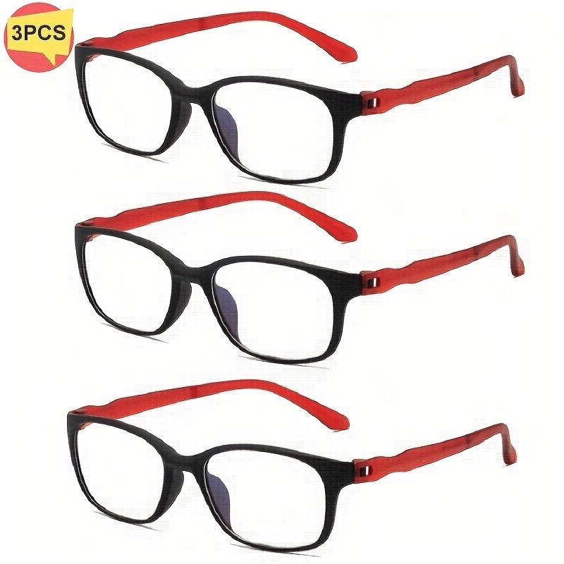 3 Pcs of TR90 Anti Blue Light Magnifying Glasses+1.0 To+4.0 Ultra Light Non Prescription Reading Glasses Suitable for Computers