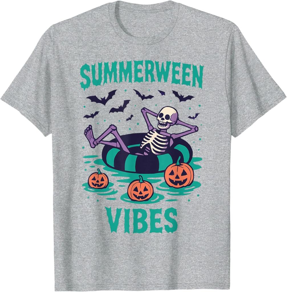 Vacation Summer Vibes Skeleton Design Funny Summer Unisex T-Shirt