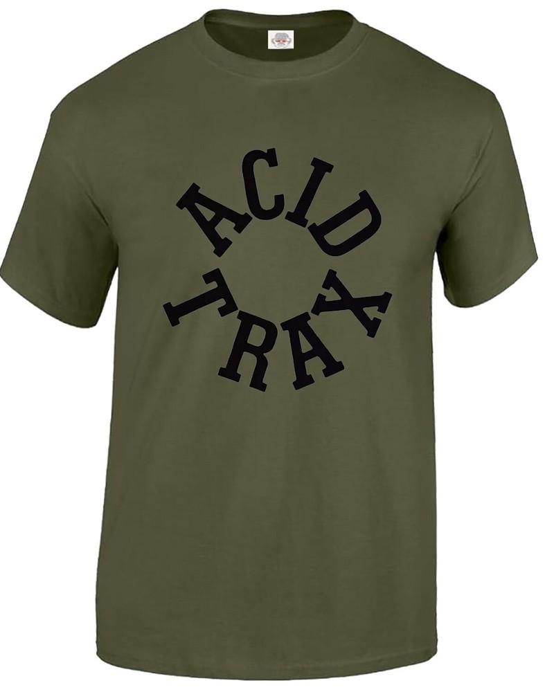 Acid trax tshirt mens funny acid house chicago dj pierre club rave tee top