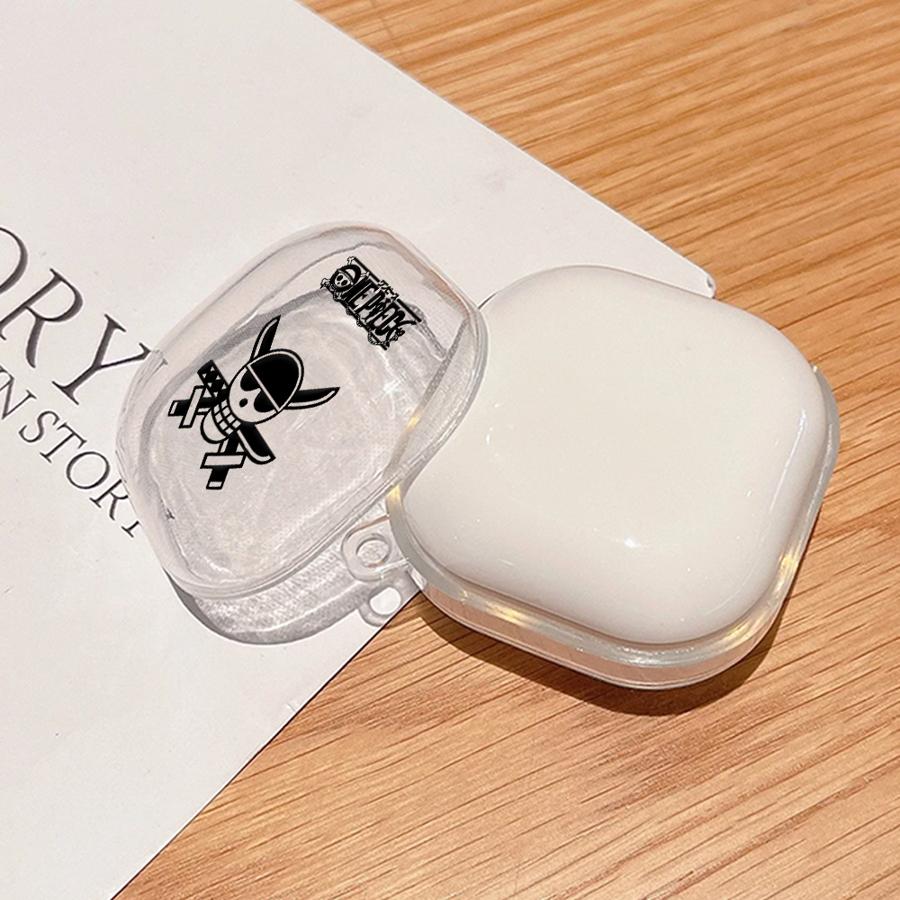 Ones Pieces Logo Case For Samsung Galaxy Buds 2Pro 4 Pro 3Pro 2 4Pro 3 FE Live Clear Earphone Cases Cover With Hook