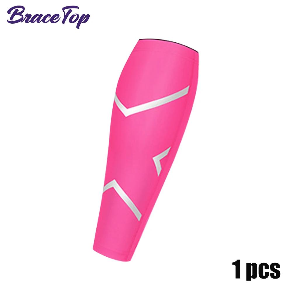 Bracetop 1 Pc Sports Calf Compression Sleeve Shin Splint Support Guard Leg Protection Sock For Basketball Running Cycling Travel