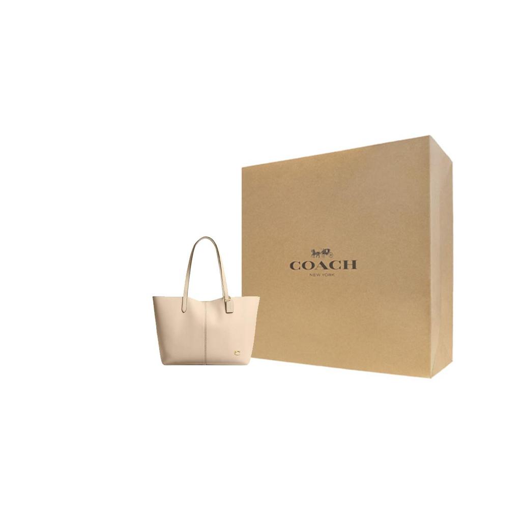COACH Grain Leather Tote Bag, Shopping Bag, Shoulder Bag, Handbag Large Women's Brass And Ivory CR664-B4IY