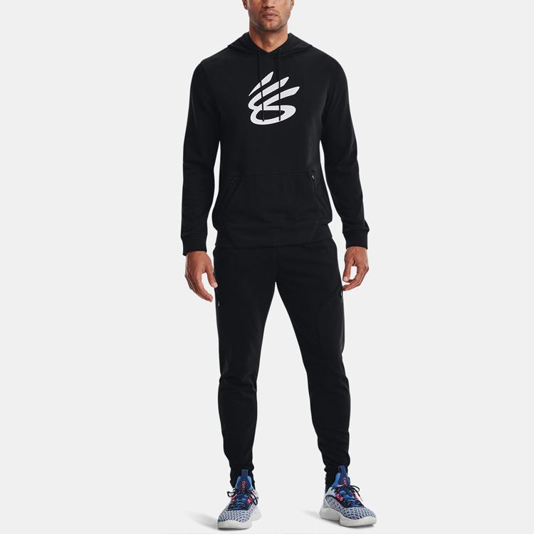 Under Armour Curry Series однотонный пуловер с принтом, спортивная толстовка с капюшоном, мужские топы, черный 1370276-001