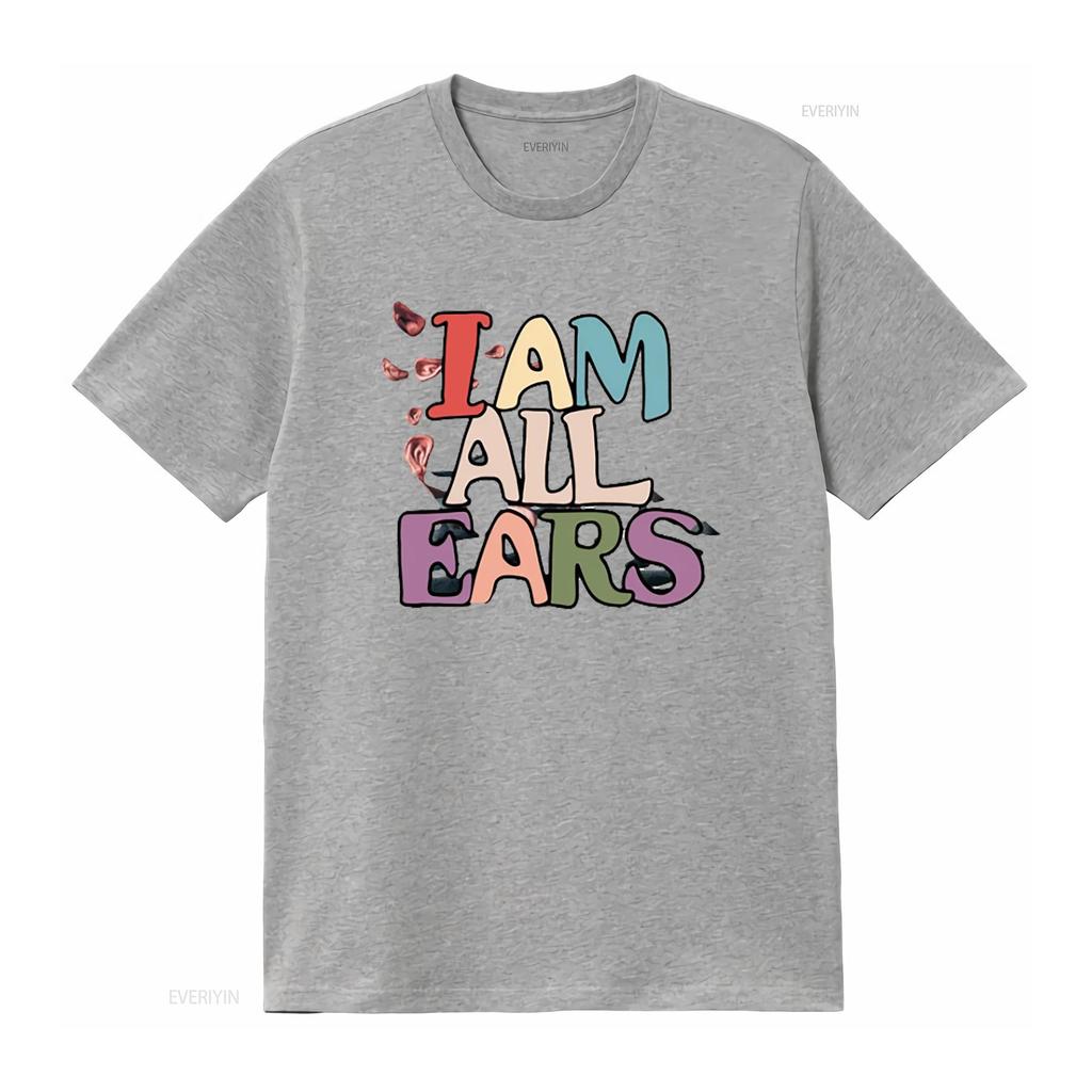 I am All Ears Spooky Season Ghost Halloween Groovy Women SweaT T Shirt vintage Washed Soft Casual Unisex Stylish streetwear