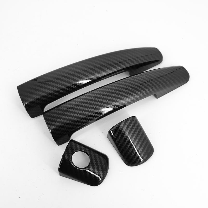 For Peugeot 207CC coupe 2006-2013 Accessory carbon fibre pattern car 2 door handle covers trim 2008 2009 2010 2011 2012