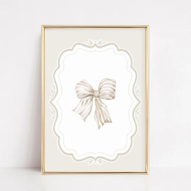 Modern Minimalist Coquette Bow Wall Art Poster Trendy Fashion Aesthetic Girl Poster Dorm Room Bedroom Living Room Home Decor
