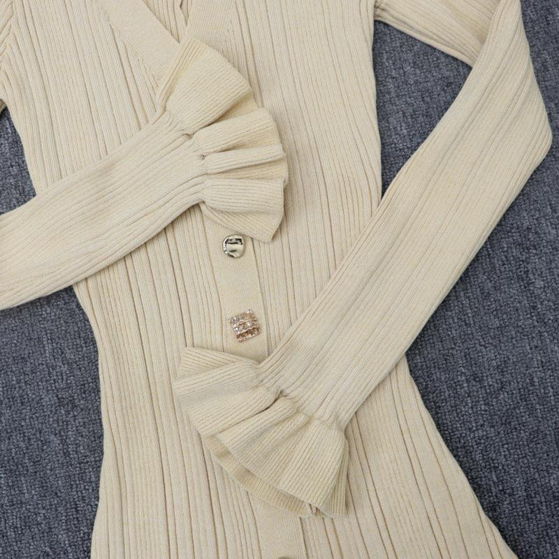 Женская юбка французского кроя длиной до талии, с золотыми пуговицами, V-образным вырезом, облегающего кроя - коллекция осень/зима 2025 г.