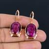 Рубиновые лабораторные драгоценные камни, медные украшения ручной работы, красивые серьги для нее