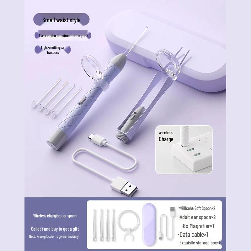 Мягкий наконечник для чистки ушей младенцев со светом и пинцетом