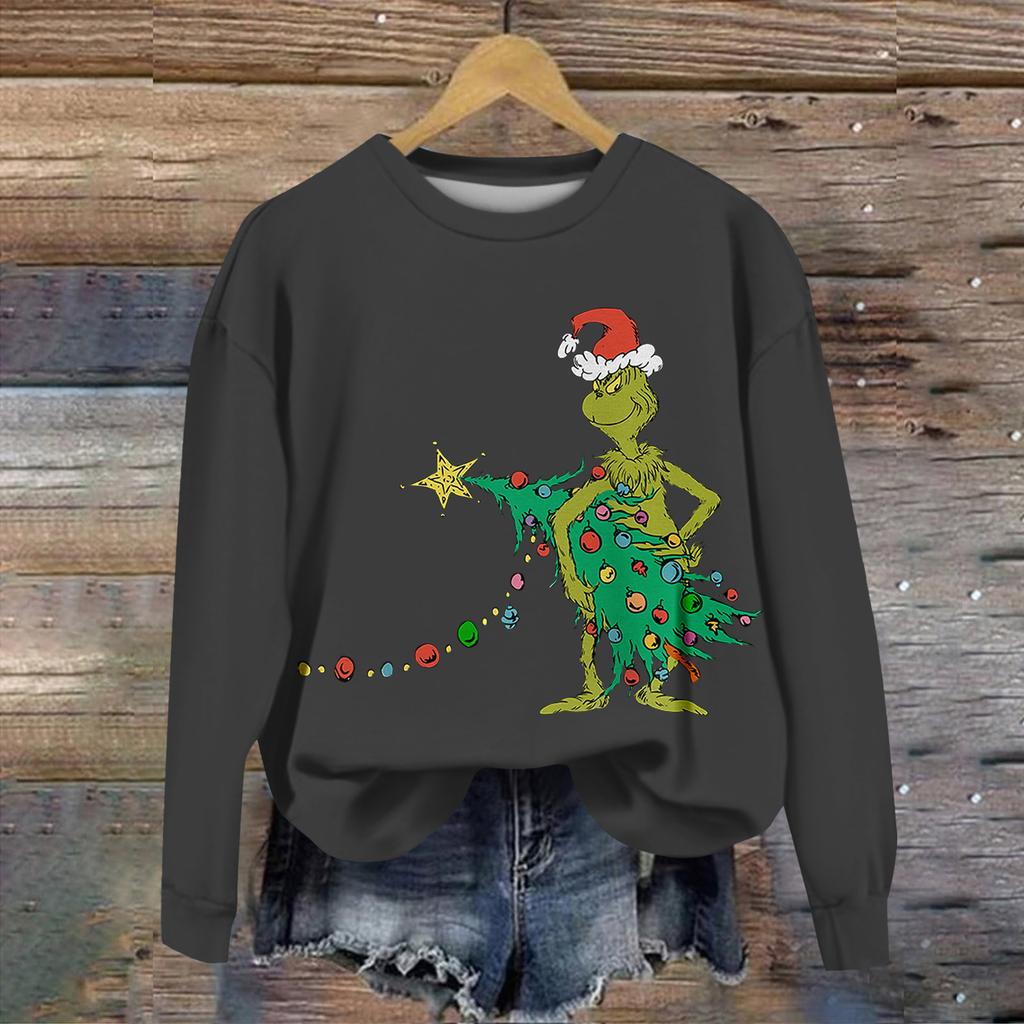 Women's Casual Round Neck Long Sleeve Valentine's Day Printed Pullover Top