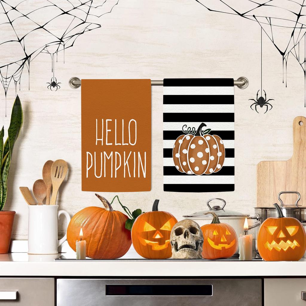 Popular 250gsm Cross-border Halloween Day Decoration Microfiber Towel Gift-giving Kitchen Small Towel