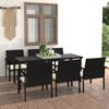 Day and Night - Day and Night Garden Dining Set 7 Pieces Black Synthetic Rattan
