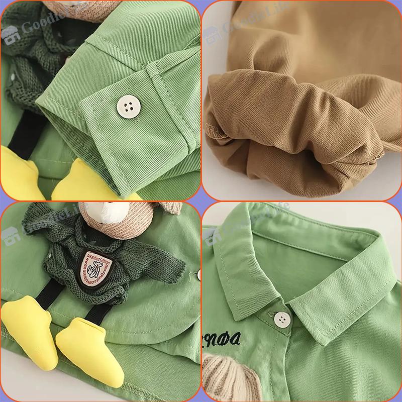 Комплект из футболки и штанов «Малыш-медвежонок 2025» – Милый хлопковый весенний наряд для мальчиков-малышей, одежда из 2 предметов с принтом «Мишка Тедди»