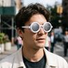 Vintage Polarizing Round Sunglasses Rotatable Stylish Sunglasses  Outdoor