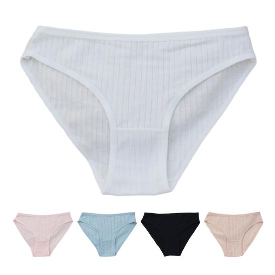 Женское хлопковое нижнее белье женские ребристые полосатые трусики дышащие плюс эластичные трусики