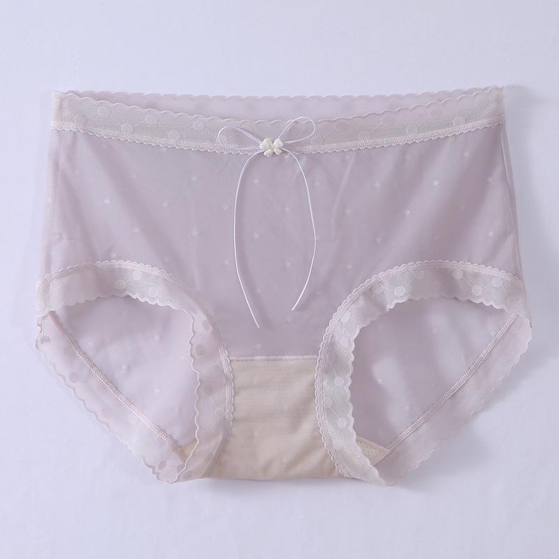 Lace Underwear Women's Summer Thin 5A Antibacterial Sexy Briefs Pure Desire for Girls Pantymesh Seamless Underwear