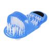 Shower Foot Scrubber Shoe Plastic Exfoliating Foot Massager Cleaner with Suction Cup Blue