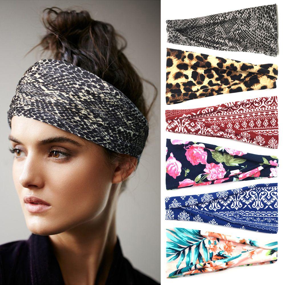 Scrunchy Hairband Sweat Absorbing Running Head Wrap Elastic Turban Women Headbands Sport Bandana