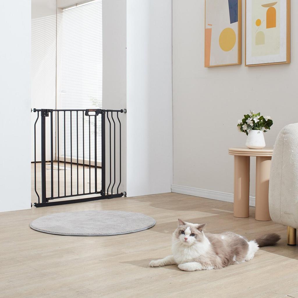 Baby Gate, 29.5"-39" Extra Wide, 30" High, Dog Gate for Stairs Doorways and House, Easy Step Walk Thru Auto Close Child Gate Pet Security Gate with