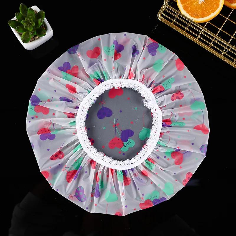 Многоразовая шапочка для душа с резинкой, водонепроницаемая и утолщенная, для купания, для женщин, идеально подходит для парикмахерской и домашнего использования