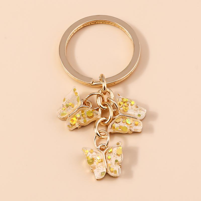Cute Colorful Butterfly Keychains Enamel Animal Keyrings Souvenir Gift for Women Men Handbag Pendants Key Chains DIY Accessories