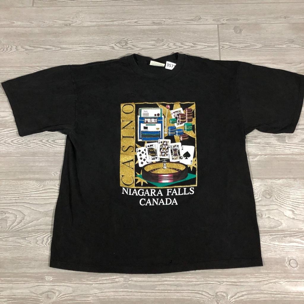 Niagara Falls Shirt Mens XL Black Casino Canada Vintage Tee Tourist 3571