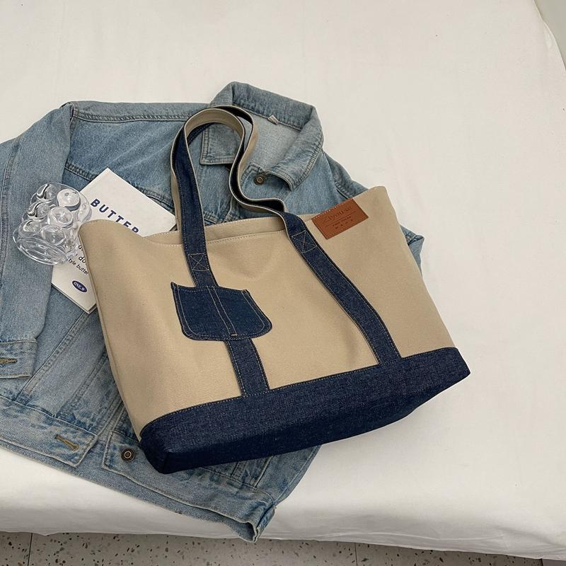 Холщовая большая сумка Женская новая повседневная сумка через плечо Большой вместимости Классная сумка для поездок на работу Сумка-тоут