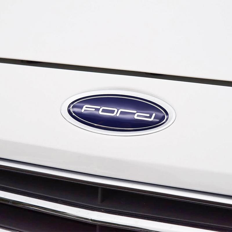 IYGU3 Ford Badge ABS 3D letter Emblem Sticker Front Hood & Rear Trunk Tailgate For Ford Fiesta Ranger Mondeo Focus Escape Kuga Edge
