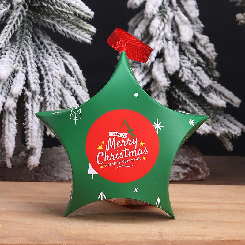 10 шт., Упаковочная коробка в форме рождественской звезды, Упаковочная коробка для конфет и шоколада, Упаковочная коробка для подарочных украшений, Коробка для печенья, Товары для рождественской вечеринки