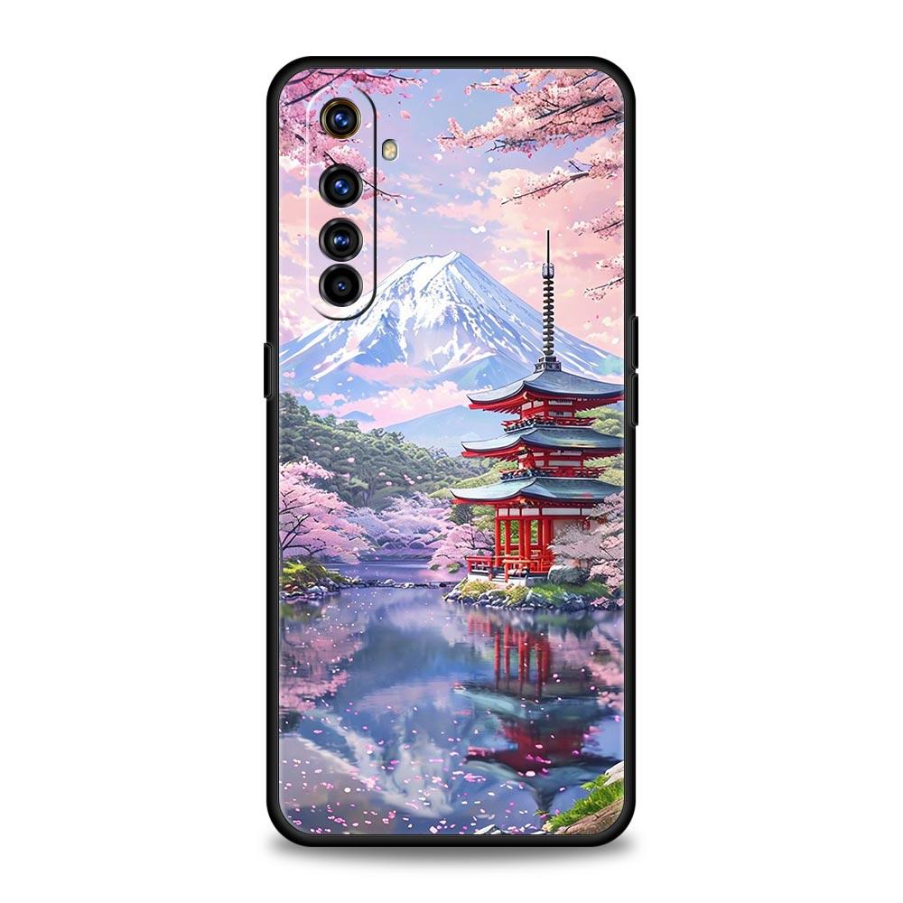 Розовый закат в горах Чехол для Realme C67 C63 C55 C53 C35 C25 C21 GT 2 3 5 6 10 11 12 13 Pro Plus 5G Мягкий ТПУ Чехол для телефона Fundas