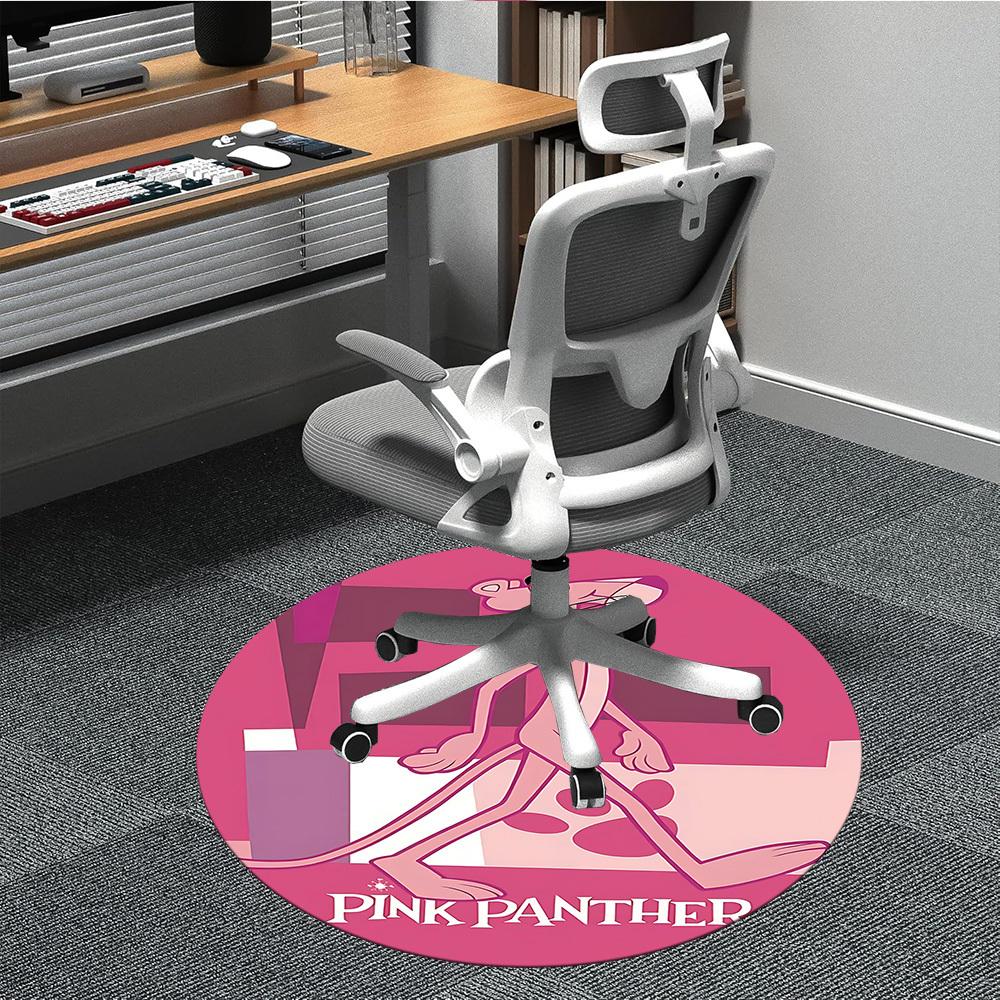 1pc Pink Panther Office Round Area Rug, Under Office Chairs Bedroom Living Room Home Decor, Available in Various Sizes1