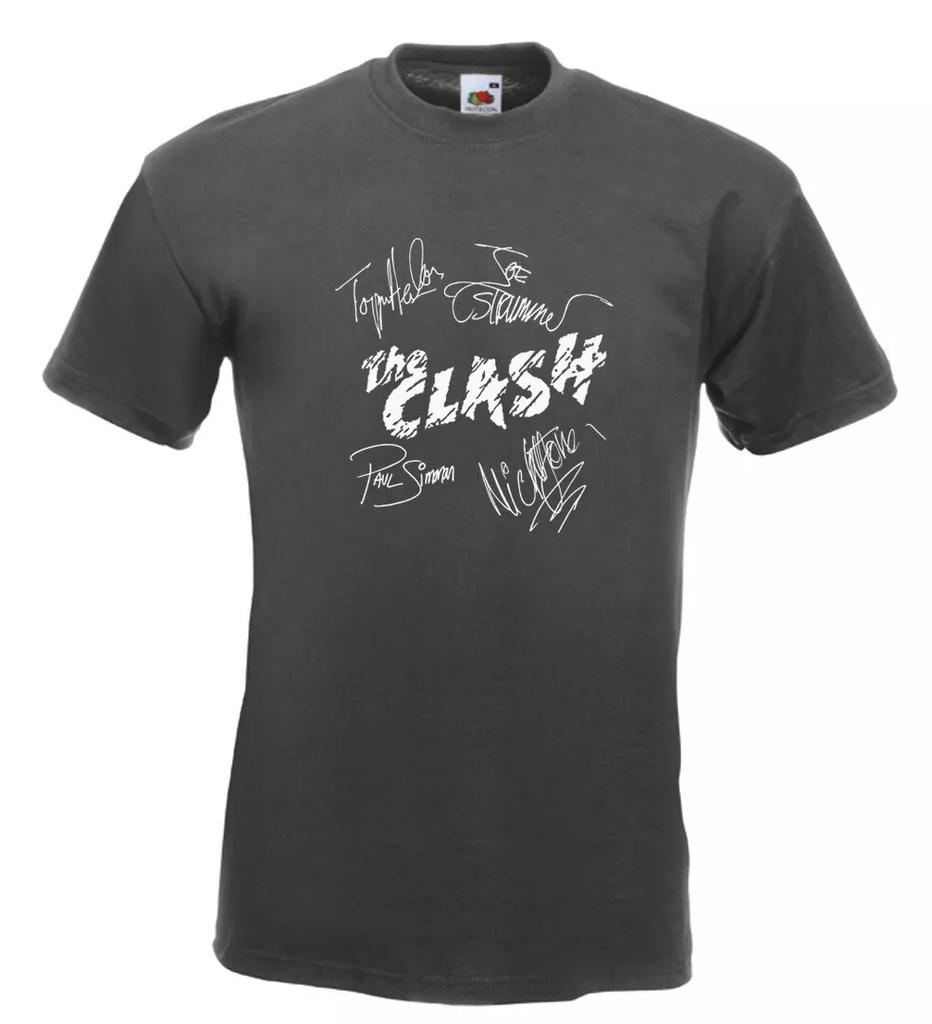 Футболка с автографами The Clash Мик Джонс Джо Страммер Полный контроль Панк