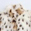 Womens Faux Fur Effect Jacket Coat Loose Fit Long Sleeve Leopard Print Casual Chic Outerwear