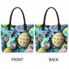  Easter Printed Tote Bag Casual Large Capacity Handbag for Daily Use