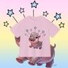 Футболка Moo Deng Tiny Baby Hippo Star Thailand Cute Pygmy Hippo Unisex для детей, мальчиков и девочек, с принтом, короткий рукав, круглый вырез