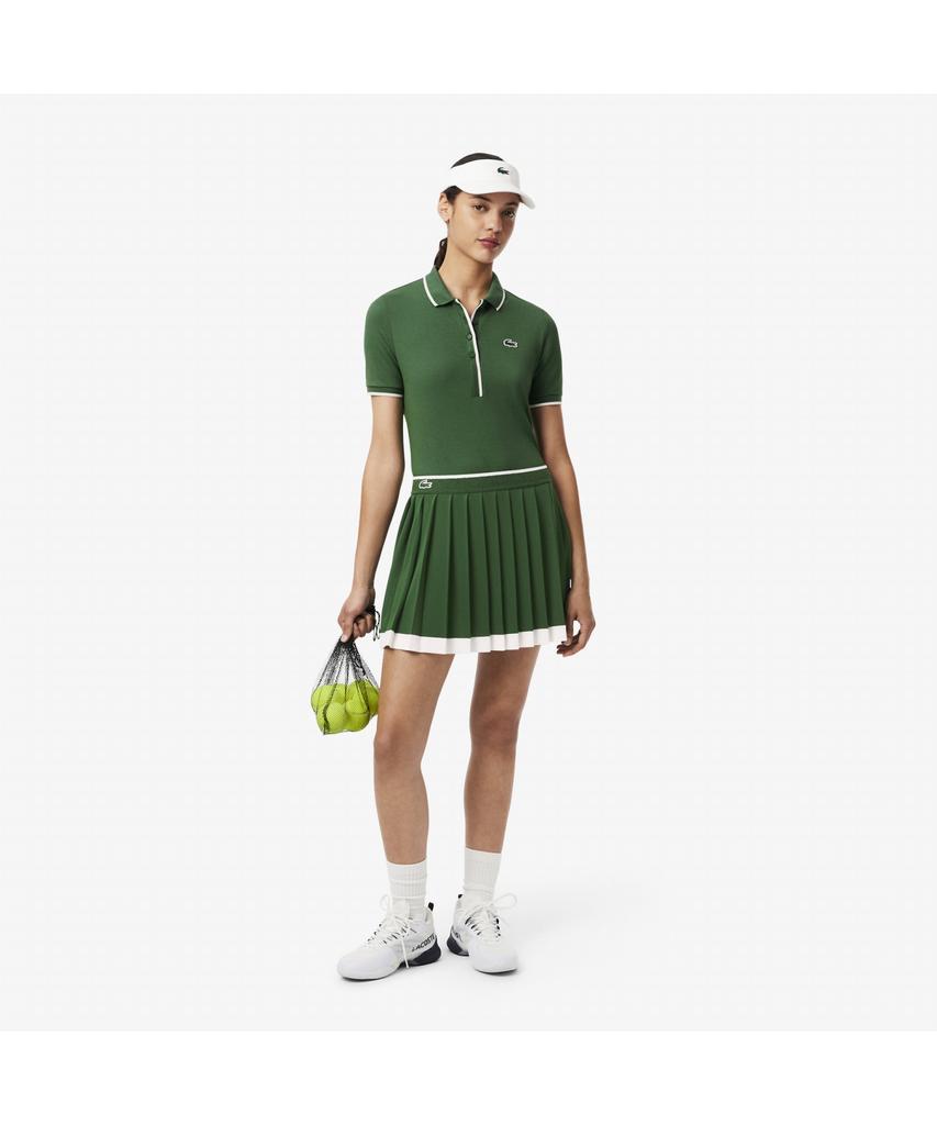 LACOSTE Women'S Tennis Heritage Tipping Polo Shirt Pf8603-55N Yrr
