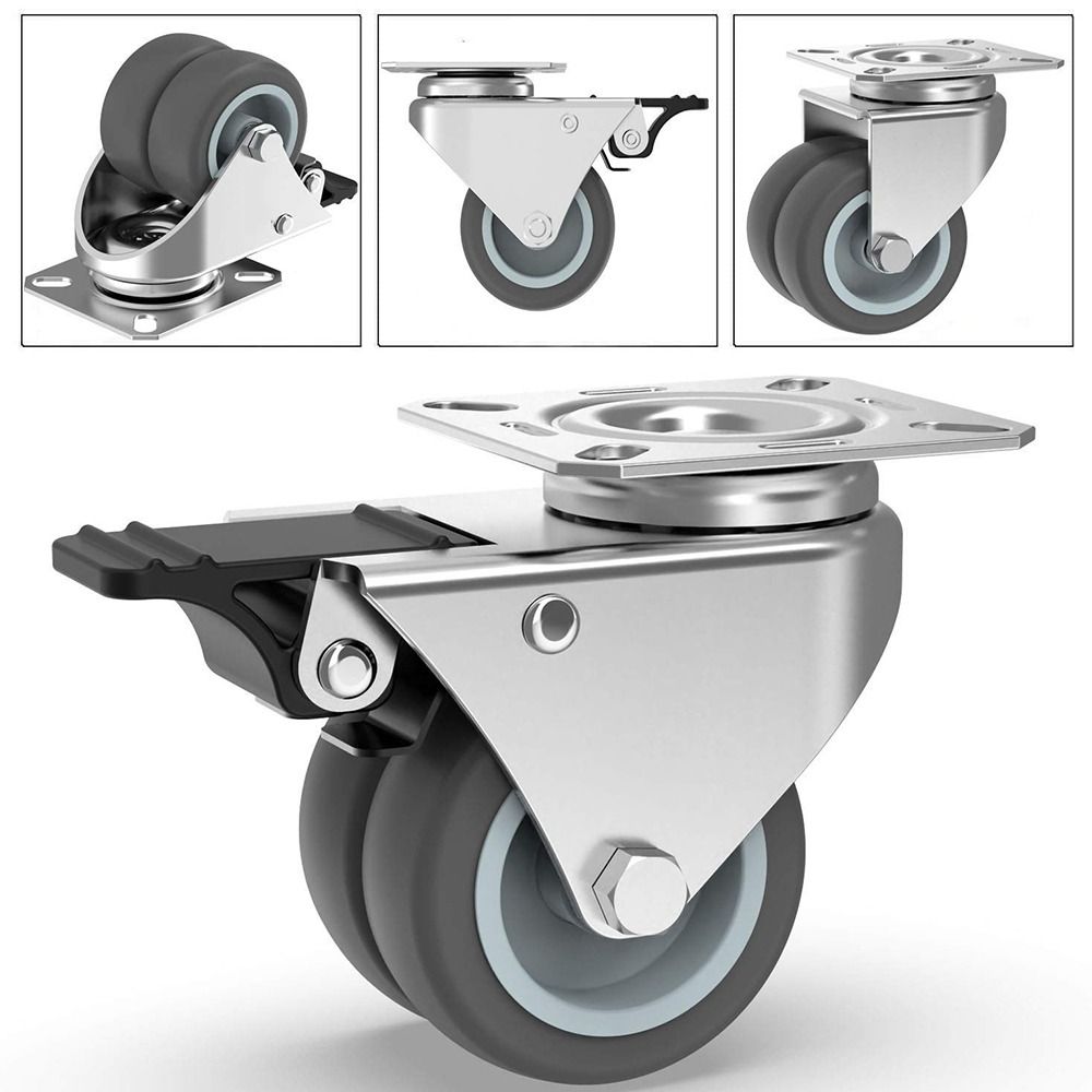 4 шт. с тормозами поворотные колеса до 880 фунтов поворотные колеса для поддонов прорезиненная мебель для тележек