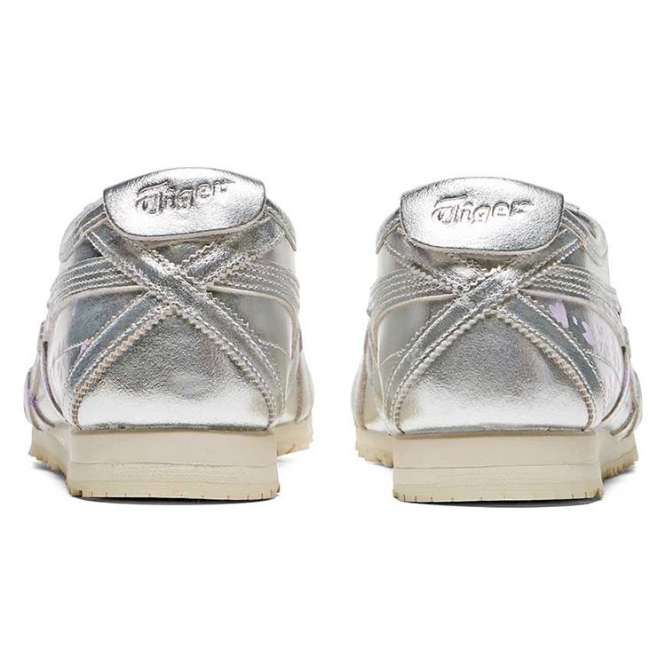 ONITSUKA TIGER Mexico 66 Спортивно-повседневная Кожа Нескользящая Прочная Легкая Низкий верх Кроссовки для бега Мужские кроссовки Серебристые 1183C090-700